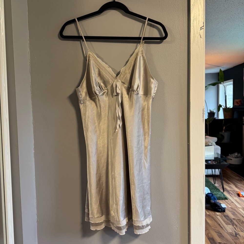 Victoria's Secret satin slip dress with Lace Trim